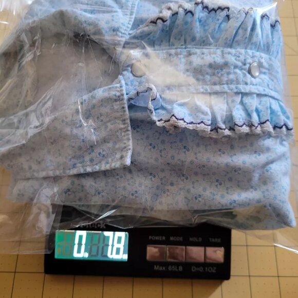 Vintage PRIOR Western Denver Snap Front Blue Floral Ruffled Shirt Bust 36" - Picture 9 of 9